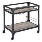 Carrinho de servir de madeira Acme Jorgensen 2 Shelves Black