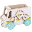 Carrinho de sorvete de madeira de brinquedo Pull Rope Drag Car para crianças Carrinho de sorvete de madeira de brinquedo Pull Rope Drag Car para crianças