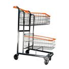 Carrinho de Supermercado Duplo 90L Preto e Laranja - Zinco e Arte