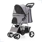 Carrinho de Transporte Pet Cinza Dobrável Passeio para Cães e Gatos Carrinho de Transporte Pet Cinza Dobrável Passeio para Cães e Gatos