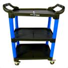 Carrinho Detailer Mecânico 3 Prateleiras 135kg com Rodas Organizador Oficina Estética Automotiva Ferramentas Profissional Azul