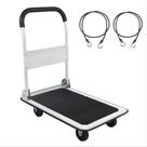 Carrinho dobrável LEADALLWAY 150 kg de capacidade 4 rodas branco