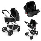 Carrinho e bebê conforto 3 em 1 prestige duo voyage preto