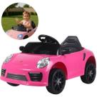 Carrinho Elétrico Infantil Design Esportivo Luzes Farol Som Controle Remoto para Pais 12V Recarregável