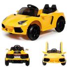 Carrinho Elétrico Infantil Esportivo Carro Motorizado Mini Veículo Crianças 6V Bivolt Controle Remoto Usb Luzes e Som Até 25 Kg 2 Lugares Conversível