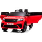 Carrinho Elétrico Masculino/Feminino Infantil Land Rover Velar Vermelho Com Led Luzes MP3 Farol SD Controle Remoto Carrinho Elétrico Masculino/Feminino Infantil Land Rover Velar Vermelho Com Led Luzes MP3 Farol SD Controle Remoto