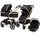Carrinho europeu 3 em 1 move com bebê conforto preto golden Carrinho europeu 3 em 1 move com bebê conforto preto golden