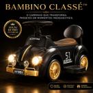 Carrinho Fusca Elétrico Infantil Retrô Preto com Empurrador e Luzes Carrinho Fusca Elétrico Infantil Retrô Preto com Empurrador e Luzes