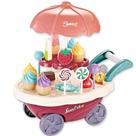 Carrinho giratório de sorvetes e doces de brinquedo para crianças
