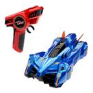 Carrinho Gravidade Zero Azul Luz Guia Controle Remoto Anda na Parede DM Toys
