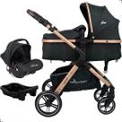 Carrinho Kansas Gold Premium Baby Com Bebê Conforto E Base