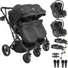 Carrinho Kiddo de Gemeos 2 Bebe Conforto 2 Base ISOFIX Vox II Preto