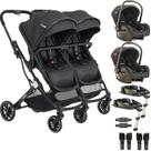Carrinho Kiddo de Gemeos 2 Bebe Conforto 2 Base ISOFIX Zig Zag Preto Carrinho Kiddo de Gemeos 2 Bebe Conforto 2 Base ISOFIX Zig Zag Preto