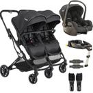 Carrinho Kiddo de Gemeos Bebe Conforto Base ISOFIX Zig Zag Preto Carrinho Kiddo de Gemeos Bebe Conforto Base ISOFIX Zig Zag Preto