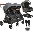 Carrinho Kiddo para Gemeos com Bebe Conforto Base Speedy Grafite Carrinho Kiddo para Gemeos com Bebe Conforto Base Speedy Grafite