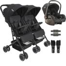 Carrinho Kiddo para Gemeos com Bebe Conforto Mascote Preto