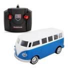 Carrinho Kombi De Controle Remoto Total 4 Funções Acende Farol (Azul)