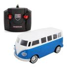 Carrinho Kombi De Controle Remoto Total 4 Funções Acende Farol (Azul)