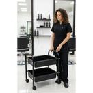 Carrinho Manicure 2 Bandejas Preto - Profissional e Prático