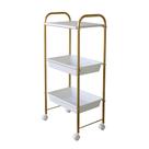 Carrinho Mesa Auxiliar Estética Clinicas Dourado