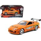 Carrinho Miniatura 1995 Toyota Supra Laranja Velozes e Furiosos 1/32