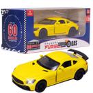 Carrinho Miniatura Amarelo Pull Back 1:32 C/ Som e Luz - Castela Carrinho Miniatura Amarelo Pull Back 1:32 C/ Som e Luz - Castela