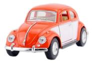 Carrinho Miniatura De Metal Fusca Na Cor Laranja Escala 1/32