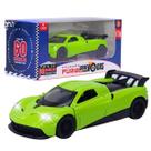 Carrinho Miniatura Verde Pull Back C/ Som e luz 1:32 - Castela