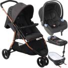 Carrinho Moises Bebe Conforto Base ISOFIX Burigotto CR3 Cobre Carrinho Moises Bebe Conforto Base ISOFIX Burigotto CR3 Cobre