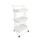 Carrinho Multiuso 3 Prateleiras com Rodinhas Branco Simplifique sua Vida com Estilo