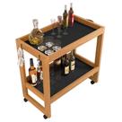 Carrinho Multiuso Orfeu Bar e Esmalteira em Madeira Pinus com Rodizio.