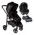 Carrinho Olympus BLack NBL + Bebê Conforto grid + Base Para Carro - Galzerano