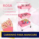 Carrinho Organizador de Esmaltes para Manicure Rodinhas com Trava Carrinho Organizador de Esmaltes para Manicure Rodinhas com Trava