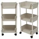 Carrinho Organizador Multiuso 3 Andares Cozinha Banheiro Bege