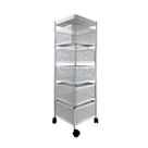 Carrinho Organizador Quadrado 5 Andares Giratório 360 Multiuso Ferro 3KAM Cor:Branco