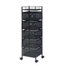 Carrinho Organizador Quadrado 5 Andares Giratório 360 Multiuso Ferro 3KAM Cor:Preto