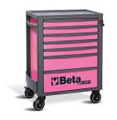 Carrinho para Ferramentas Beta 07 Gavetas RSC24/7 Full Rosa + Kit Berço Premium Beta BWKIT/PRM1 com 196 Peças e 3 Gavetas