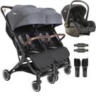 Carrinho para Gemeos com Bebe Conforto Kiddo Sprint II Grafite