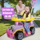 Carrinho Passeio Brinquedo Jip Infantil Empurrador Menina Veiculo para Criança Haste Empurrar Bebê