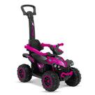 Carrinho Passeio Mini Quadriciclo Infantil Brinquedo 2 em 1 com Empurrador Guarda Corpo Apoio dos Pés Menino E Menina