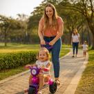 Carrinho Passeio Veiculo Andador Criança Motinha Rosa Gatinha Presente Menina Infantil Brinquedo
