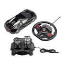 Carrinho racing control com volate e pedal preto multikids