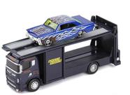 Carrinho Reboque Caminhão Die Cast Baú Preto Metal 1:64