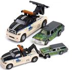 Carrinho Reboque Caminhão Die Cast Guincho creme Metal 1:64