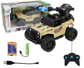 Carrinho Recarregável Com Controle Remoto Brinquedo Infantil Atira Bolinhas de Gel