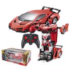 Carrinho Robô Transformer Recarregável Controle Remoto Com Luzes Som Infantil Carro Transformer Que Vira Robô Kizumba