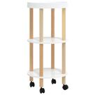 Carrinho rolante VidaXL Scandinavian de 3 camadas branco 15x15x82cm
