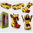 Carrinho Super Robots Camaro Amarelo Que Vira Robô, Carro Vira Robô Emite Luz Som Transformers.