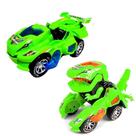 Carrinho Transformers Dinossauro Bate E Volta Sons Luz (Verde)