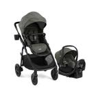 Carrinho TS Ginger Verde Evergreen Fim com Bebê conforto Rue e Base Veicular Shale - Joie